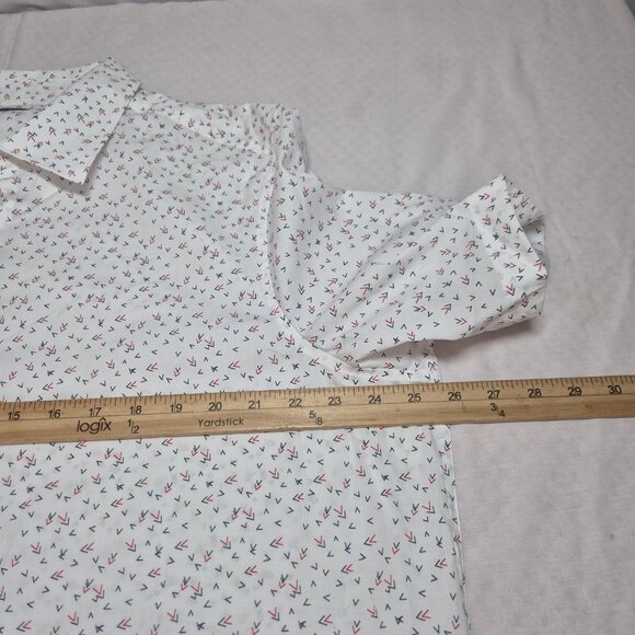 Perry Ellis Men's Size XLT Tall Shirt Short Sleeve button Up  White Stretch (01) - Picture 7 of 10